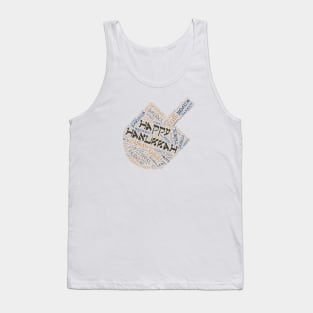 Hanukkah Wordcloud for Lighter Backgrounds Tank Top